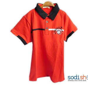 Polo Pour Enfant Tissu en Coton - Couleur Rouge MS0076