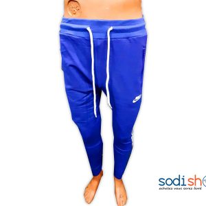 Pantalon Jogging Nike Composition en Coton - Couleur Bleu Blanc BK0096