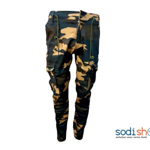 Pantalon Pour Homme Style Militaire - Imprimé Camouflage Couleur Marron-Noir BK0096