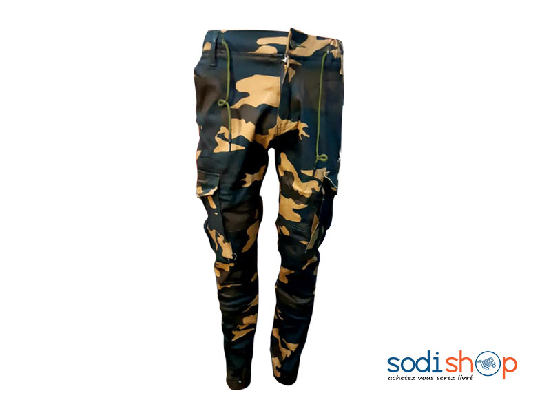 Pantalon Pour Homme Style Militaire - Imprimé Camouflage Couleur Marron-Noir BK0096
