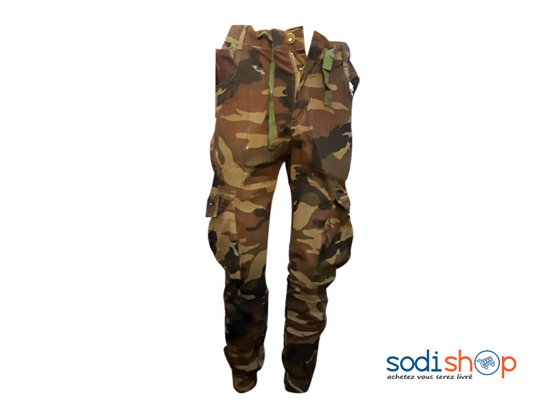 Pantalon Pour Homme Style Militaire - Imprimé Camouflage Couleur Marron BK0096