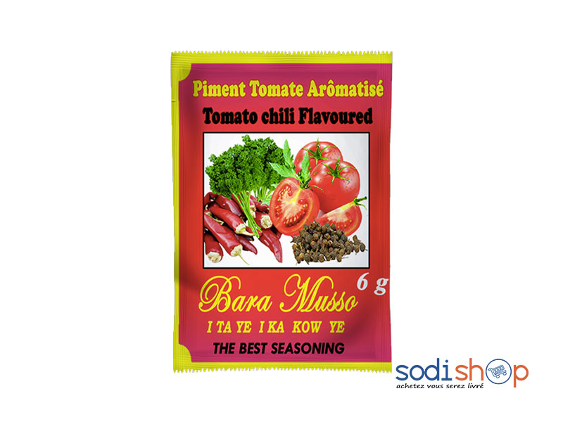Piment et Tomate Aromatisé Bara Musso 100% Bio - Assaisonnement Pour Bouillon 6g KF00116