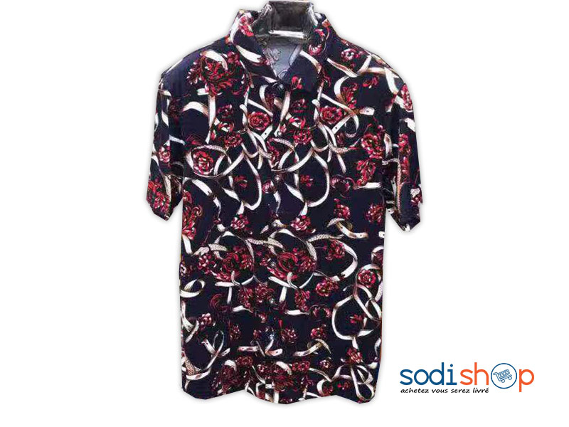 Chemise à Manche Courte - Couleur Bleu et Rouge BK0096