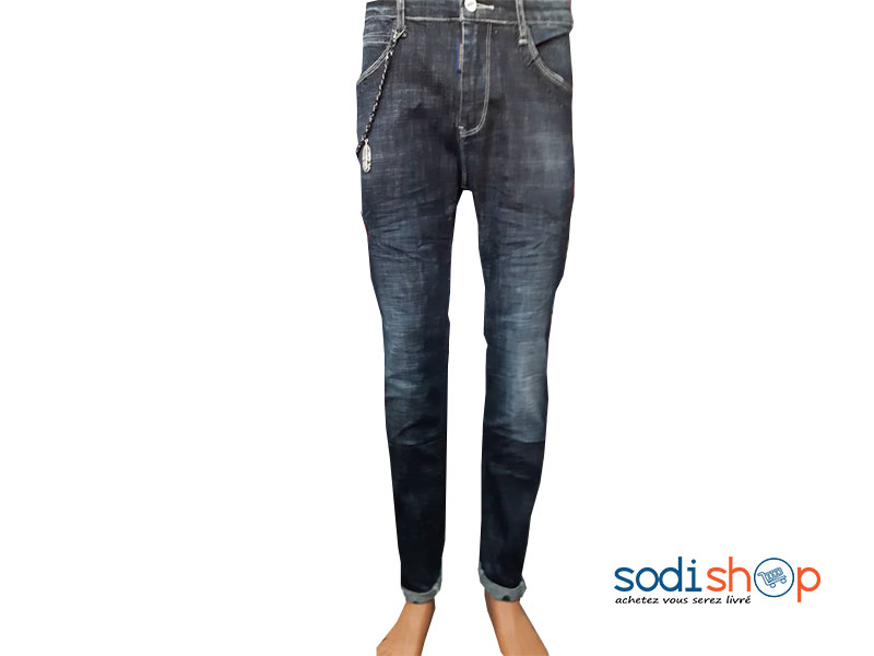 Jean Slim Haute Qualité Couleur Bleu Foncé - Pour Homme BK0096