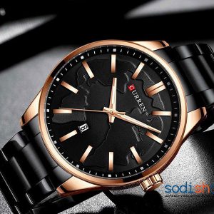 Montre Curren Cadran à Motif Carte du Monde Couleur Noir SodiShop