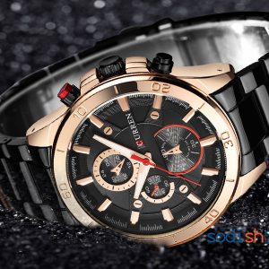 Montre Homme Marque Curren Couleur Noir en Acier Inoxydable  Sodi00