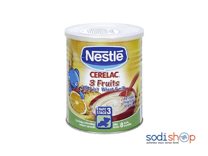 Nestlé Cerelac 3 Fruits - Complément Alimentaire Pour Enfant Dès 8 Mois 400g SF00117