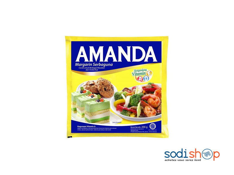 Beurre Margarine Amanda 200g Vitamine A, D, E KF00116