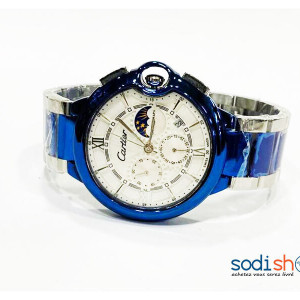 Cartier Montre Pour Homme en Acier Argent Bleu DI0026