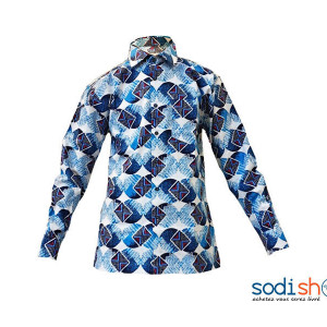 Chemise Woodin Pour Homme - Couleur Bleu-Blanc MJ0021