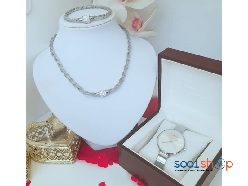 Collier Avec Bracelet Et Montre - Couleur Argent MJ0022
