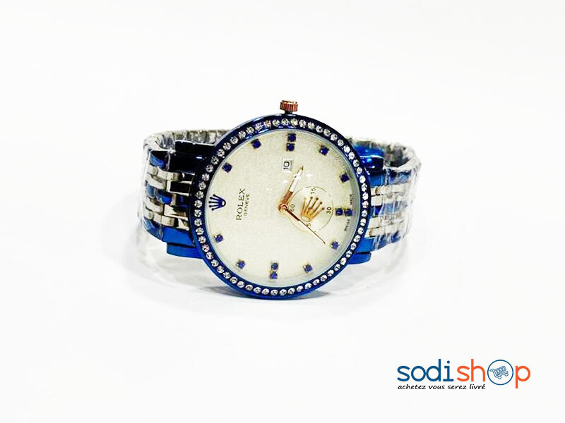 Montre Pour Femme Rolex Bleu et Argent DI0026