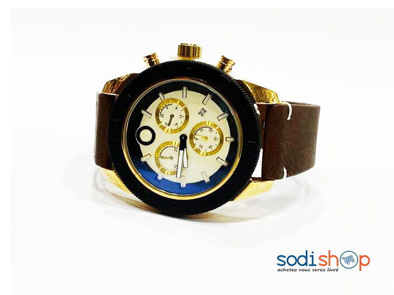 Montre Pour Homme Bracelet en Cuir Marron DI0026