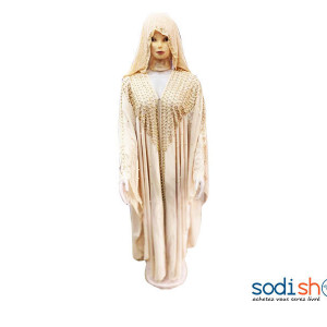 Robe Musulmane Kaftan Couleur Beige à Perle AJ00128