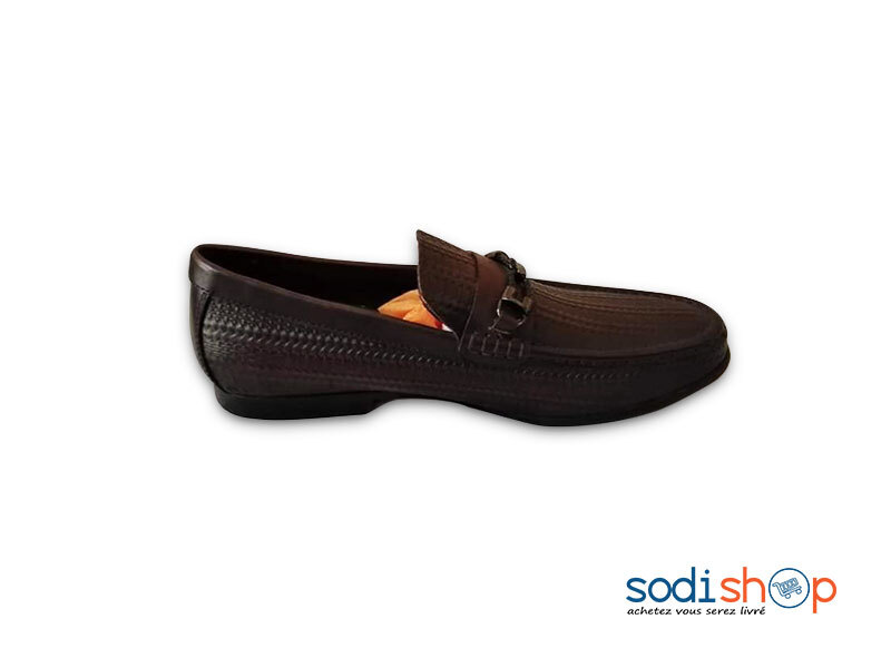 Mocassin en Cuir Chaussure Pour Homme - Couleur Marron Foncé KO00124