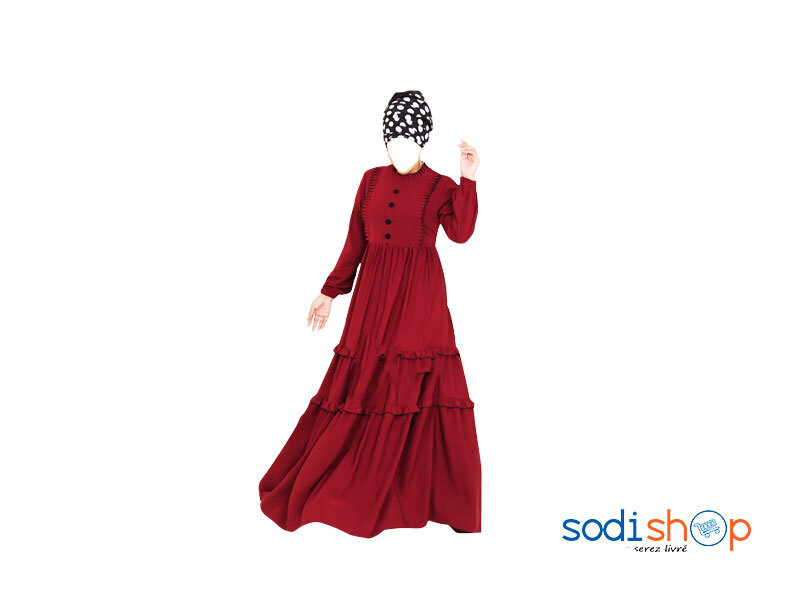 Robe Plissée Evasée - Manche Longue Fermée AJ00128