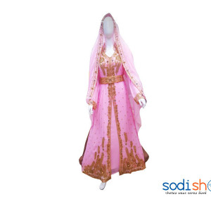 Robe Longue Deux Pièces - Avec Ceinturon Et Foulard AJ00128