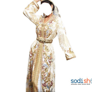 Robe Pour Femme - Chic et Élégant Couleur Blanc et Or AJ00128