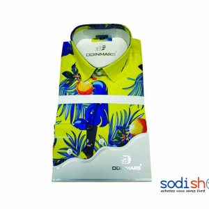 Chemise à Motif OdinMars - Couleur Jaune Haute Qualité BJ00100