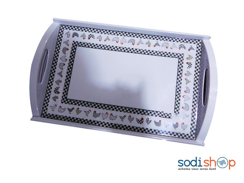 Plateau à Motif - Assiette Blanche Ustensile de Cuisine LB0060