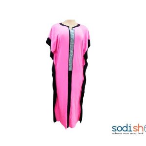 Robe Longue Habit Pour Femme - Couleur Rose et Noir Haute Qualité MKS00133