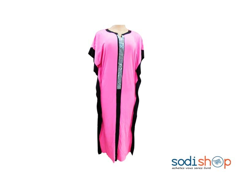 Robe Longue Habit Pour Femme - Couleur Rose et Noir Haute Qualité MKS00133