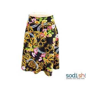 Jupe Évasée Motif Floral Pour Femme MKS00133
