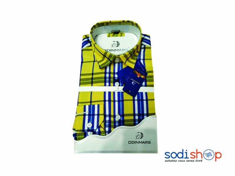 Chemise OdinMars - Coton Couleur Jaune et Bleu Pour Homme BJ00100
