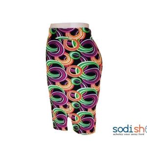 Mini-Jupe Crayon Imprimé Multicolore Pour Femme MKS00131