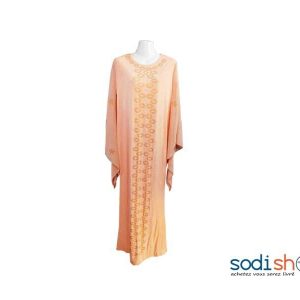Robe Longue Style Marocain Brodé en Perle MKS00133