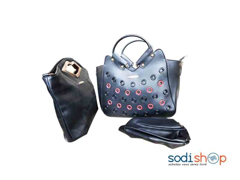 Sac à Main Noir - Accessoires Élégants 3 Pièces Pour Femme SK0003