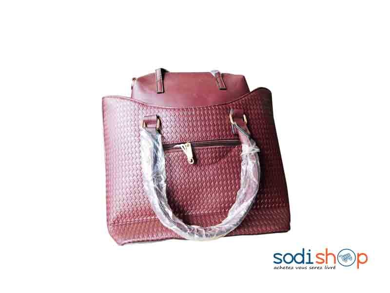 Sac à Main + Pochette Couleur Bordeaux - Pour Femme SK0003
