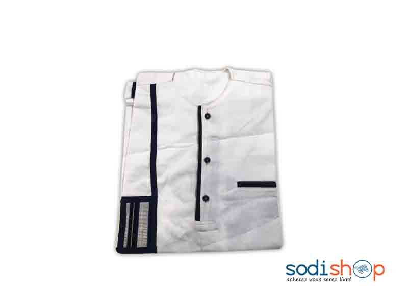 Chemise en Coton - Motif Tendance Couleur Blanc et Noir Taille XL MKS00133