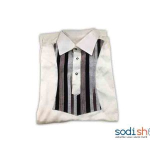 Chemise en Coton - Motif Tendance Couleur Noir et Blanc Taille XL MKS00133