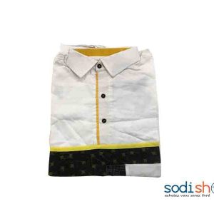 Chemise Pour Homme Style Africain - Coton Couleur Noir Blanc Taille XL MKS00133