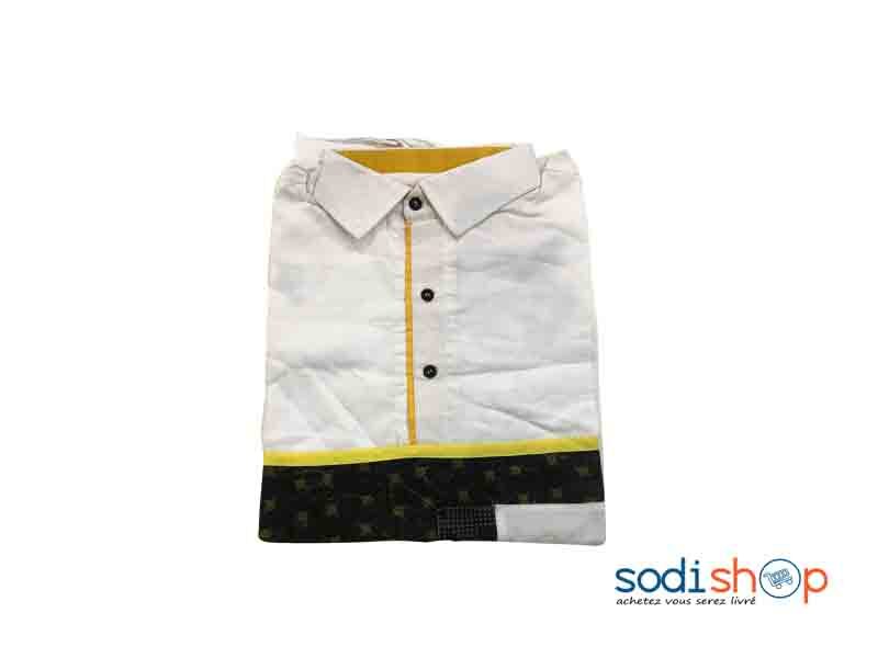 Chemise Pour Homme Style Africain - Coton Couleur Noir Blanc Taille XL MKS00133