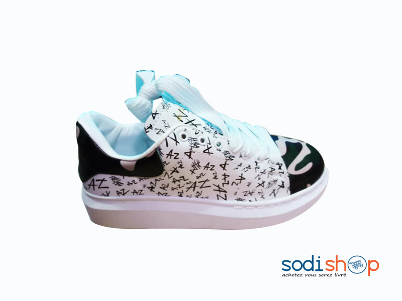 Chaussures Pour Homme - Basket Classique Couleur Noir et Blanc GJ0058