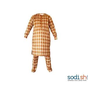 Boubou Complet Africain Couleur Marron Taille XL MJ0021