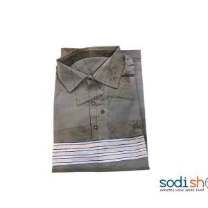 Chemise Col Classique Motif Imprimé Manches Courtes XL MKS00133
