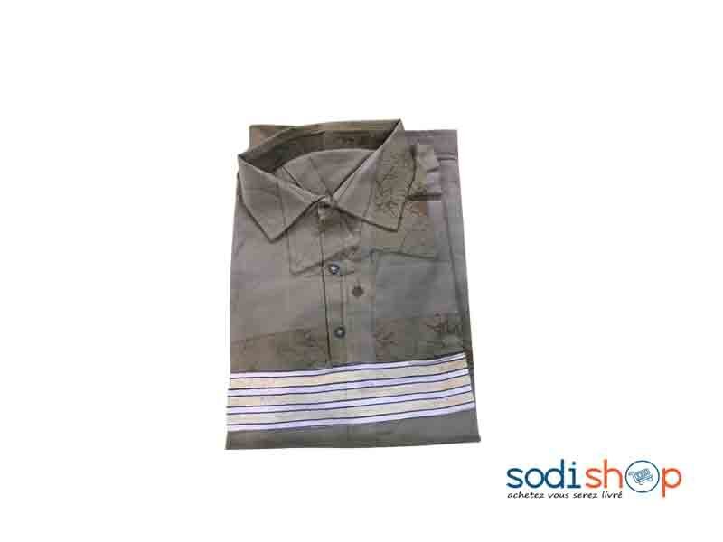 Chemise Col Classique Motif Imprimé Manches Courtes XL MKS00133