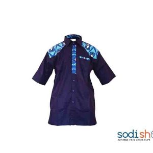 Chemise Manche Courte Pour Homme Couleur Bleu MJ0021