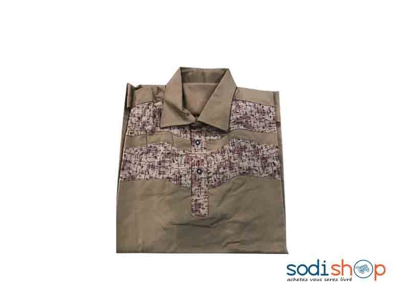 Chemise Mode Africaine à Col Classique Manche Courte XL MKS00133