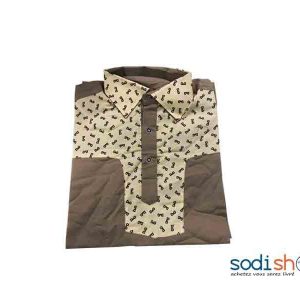 Chemise Motif Imprimé Manche Courte Pour Homme XL MKS00133