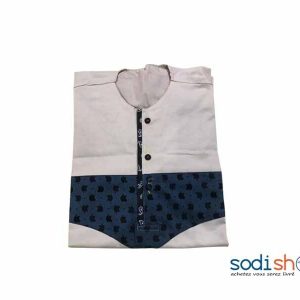 Chemise Sans Col Pour Homme en Coton et Wax Taille XL MKS00133