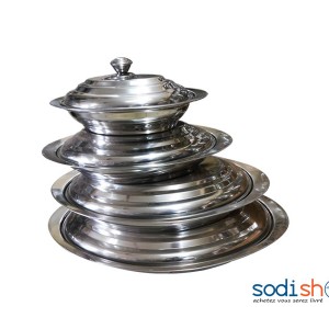 Ensemble De 4 Tasses en Inox Avec Couvercle Forme Ovale IR00137