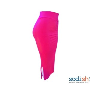 Jupe Crayon Couleur Rose Pour Femme Taille Haute NY00136