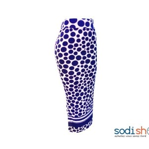Jupe Crayon Imprimé Bleu et Blanc Pour Femme NY00136