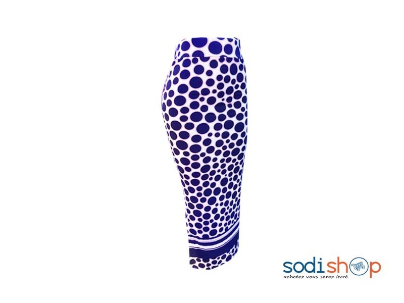 Jupe Crayon Imprimé Bleu et Blanc Pour Femme NY00136