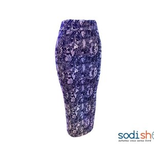Jupe Crayon Motif Animalier Serpent Couleur Noir Imprimé NY00136