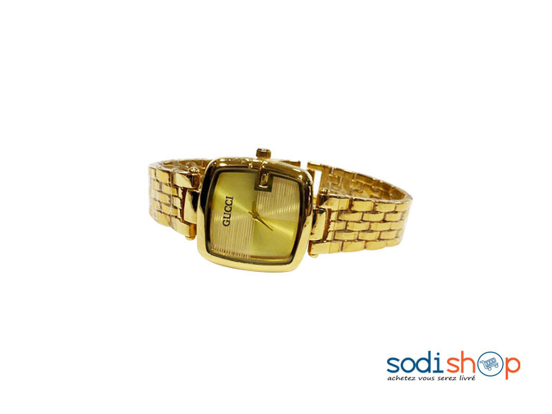 Montre Femme Marque Gucci En Acier Couleur Doré DI0026